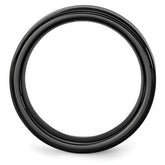 Chisel Black Ceramic Ridged Edge 8mm Brushed and Polished Band